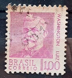 Selo Regular RHM 535 Presidentes da Republica Washington Luiz 1968 Circulado 3