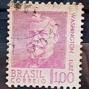 Selo Regular RHM 535 Presidentes da Republica Washington Luiz 1968 Circulado 3