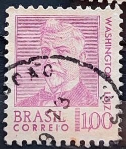 Selo Regular RHM 535 Presidentes da Republica Washington Luiz 1968 Circulado 5