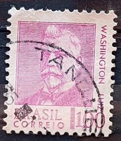 Selo Regular RHM 535 Presidentes da Republica Washington Luiz 1968 Circulado 6