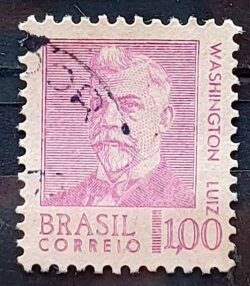 Selo Regular RHM 535 Presidentes da Republica Washington Luiz 1968 Circulado 8