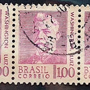 Selo Regular RHM 535 Presidentes da Republica Washington Luiz 1968 Terno Circulado