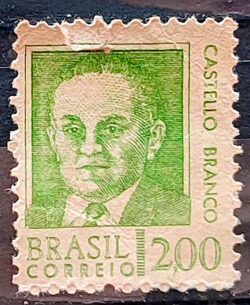 Selo Regular RHM 536 Presidentes da Republica Castello Branco Militar 1968 1