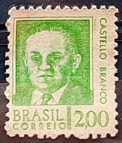 Selo Regular RHM 536 Presidentes da Republica Castello Branco Militar 1968 MH
