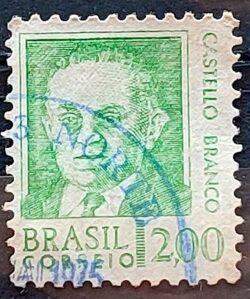 Selo Regular RHM 536 Presidentes da Republica Castello Branco Militar 1968 Circulado 2
