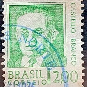 Selo Regular RHM 536 Presidentes da Republica Castello Branco Militar 1968 Circulado 2