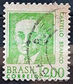 Selo Regular RHM 536 Presidentes da Republica Castello Branco Militar 1968 Circulado 3