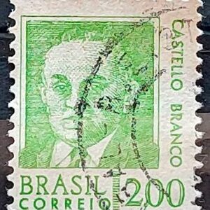 Selo Regular RHM 536 Presidentes da Republica Castello Branco Militar 1968 Circulado 3