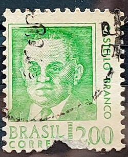 Selo Regular RHM 536 Presidentes da Republica Castello Branco Militar 1968 Circulado 4