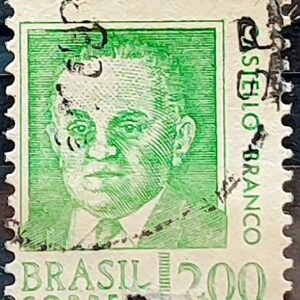 Selo Regular RHM 536 Presidentes da Republica Castello Branco Militar 1968 Circulado 4