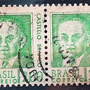 Selo Regular RHM 536 Presidentes da Republica Castello Branco Militar 1968 Dupla Circulado 1