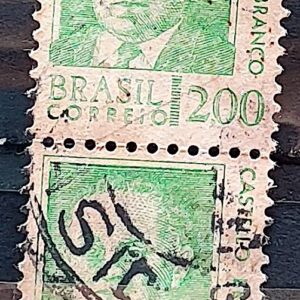 Selo Regular RHM 536 Presidentes da Republica Castello Branco Militar 1968 Dupla Circulado 5