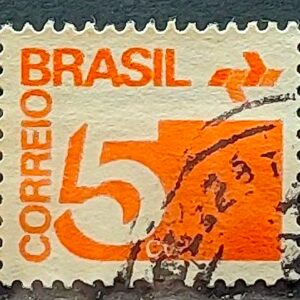 Selo Regular RHM 538 Tipo Cifra 5 Cts Filigrana Q 1972 Circulado 1