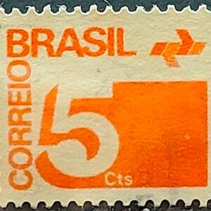 Selo Regular RHM 538 Tipo Cifra 5 Cts Filigrana Q 1972 Circulado 2