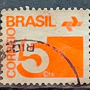 Selo Regular RHM 538 Tipo Cifra 5 Cts Filigrana Q 1972 Circulado 5