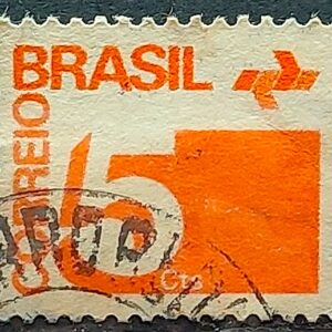 Selo Regular RHM 538 Tipo Cifra 5 Cts Filigrana Q 1972 Circulado 6