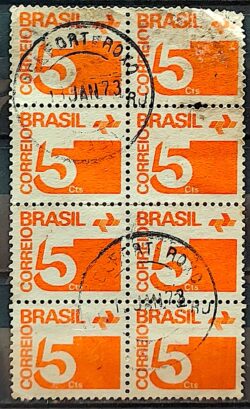Selo Regular RHM 538 Tipo Cifra 5 Cts Filigrana Q 1972 Octilha Circulado