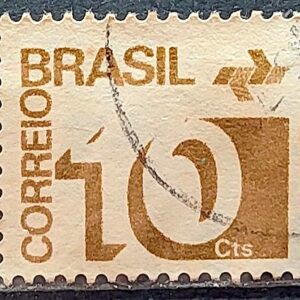 Selo Regular RHM 539 Tipo Cifra 10 Cts Filigrana Q 1972 Circulado 1