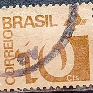 Selo Regular RHM 539 Tipo Cifra 10 Cts Filigrana Q 1972 Circulado 2