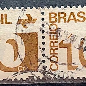 Selo Regular RHM 539 Tipo Cifra 10 Cts Filigrana Q 1972 Dupla Circulado 1