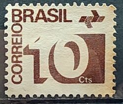 Selo Regular RHM 539a Tipo Cifra 10 Cts Filigrana Q 1972 2