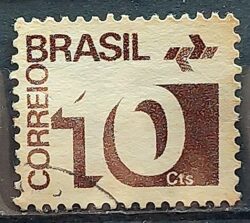 Selo Regular RHM 539a Tipo Cifra 10 Cts Filigrana Q 1972 Circulado 1
