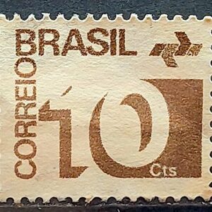 Selo Regular RHM 539a Tipo Cifra 10 Cts Filigrana Q 1972 Circulado 2