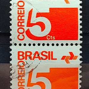 Selo Regular RHM 540 Tipo Cifra 5 Cts Com FSF 1974 Dupla Circulado 1