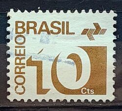 Selo Regular RHM 541 Tipo Cifra 10 Cts Com FSF 1975 Circulado 10