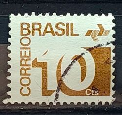 Selo Regular RHM 541 Tipo Cifra 10 Cts Com FSF 1975 Circulado 2