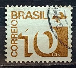 Selo Regular RHM 541 Tipo Cifra 10 Cts Com FSF 1975 Circulado 3