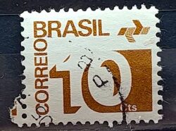 Selo Regular RHM 541 Tipo Cifra 10 Cts Com FSF 1975 Circulado 4