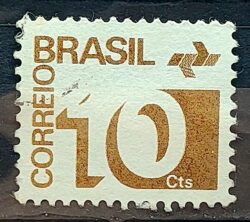 Selo Regular RHM 541 Tipo Cifra 10 Cts Com FSF 1975 Circulado 7