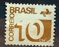 Selo Regular RHM 541 Tipo Cifra 10 Cts Com FSF 1975 Circulado 8