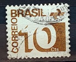 Selo Regular RHM 541 Tipo Cifra 10 Cts Com FSF 1975 Circulado 9