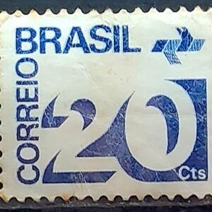 Selo Regular RHM 542 Tipo Cifra 20 Cts 1972 Circulado VARIEDADE NAO CATALOGADA – SEM FSF 4