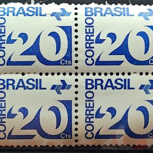 Selo Regular RHM 542 Tipo Cifra 20 Cts Com FSF 1972 Quadra