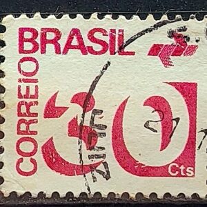 Selo Regular RHM 543 Tipo Cifra 30 Cts Com FSF 1972 Circulado NAO CATALOGADA PARDO 1