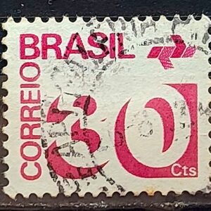 Selo Regular RHM 543 Tipo Cifra 30 Cts Com FSF 1972 Circulado NAO CATALOGADA PARDO 2