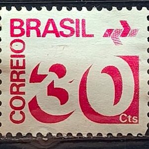 Selo Regular RHM 543 Tipo Cifra 30 Cts Com FSF 1972 NAO CATALOGADA PARDO