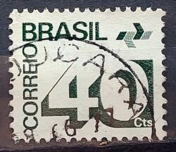 Selo Regular RHM 544 Tipo Cifra 40 Cts 1973 Circulado 4