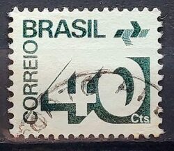 Selo Regular RHM 544 Tipo Cifra 40 Cts 1973 Circulado 5
