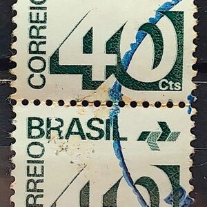 Selo Regular RHM 544 Tipo Cifra 40 Cts 1973 Dupla Circulado