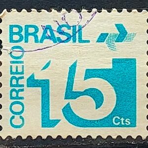 Selo Regular RHM 546 Tipo Cifra 15 Cts Com Barra FSF 1975 Circulado 1