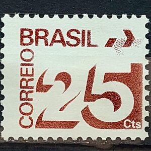 Selo Regular RHM 548 Tipo Cifra 25 Cts Com Barra FSF 1975