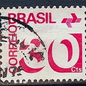 Selo Regular RHM 549 Tipo Cifra 30 Cts PAPEL ESCURO Barra FSF 1975 Circulado 2