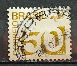 Selo Regular RHM 550 Tipo Cifra 5 Cts PAPEL CLARO Com Barra FSF 1975 Circulado 4