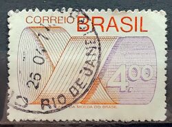 Selo Regular RHM 554 Tipo Gravura CrS 4 Com FSF 1975 Circulado 1