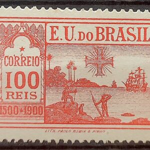 C 1 Selo 4 Centenario Descobrimento do Brasil Navio Indio Portugal 1900