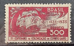 C 100 Selo IV Centenario Espirito Santo Navio Portugal 1935 1